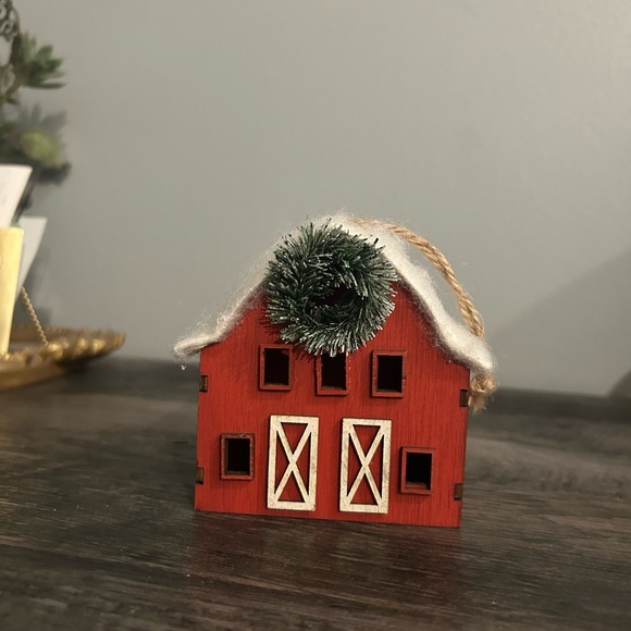Barn Wood Ornament Christmas Tree Farm Garden Horse Cow Mantel Table Decor Snow - Picture 2 of 5